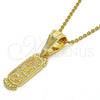 Dije Elegante 05.120.0081 Oro Laminado, Diseño de Elefante y Búho, Pulido, Tono Dorado