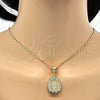 Dije Religioso 05.120.0086 Oro Laminado, Diseño de Guadalupe y Corazón, Pulido, Tono Dorado