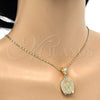Dije Religioso 05.120.0086 Oro Laminado, Diseño de Guadalupe y Corazón, Pulido, Tono Dorado