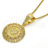 Dije Religioso 05.120.0088 Oro Laminado, Diseño de Corazón, Pulido, Tono Dorado