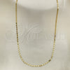 Gargantilla Basica 04.213.0080.18 Oro Laminado, Diseño de Mariner, Pulido, Tono Dorado (02 MM Thickness, 18 Inches Length)