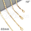 Gargantilla Basica 04.213.0081.18 Oro Laminado, Pulido, Tono Dorado (02 MM Thickness, 48 Inches Length)