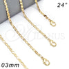 Gargantilla Basica 04.213.0084.24 Oro Laminado, Pulido, Tono Dorado (02 MM Thickness, 24 Inches Length)