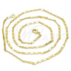 Gargantilla Basica 04.213.0085.24 Oro Laminado, Pulido, Tono Dorado (02 MM Thickness, 24 Inches Length)