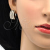 Juego de Arete y Dije de Adulto 10.314.0002 Oro Laminado, con Blanca Zirconia Cubica and Blanca Micro Pave, Pulido, Tono Dorado