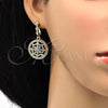 Juego de Arete y Dije de Adulto 10.314.0004 Oro Laminado, con Blanca Cristal and Blanca Micro Pave, Pulido, Tono Dorado