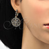 Juego de Arete y Dije de Adulto 10.314.0004.1 Oro Laminado, con Blanca Cristal and Blanca Micro Pave, Pulido, Tono Dorado