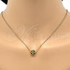 Collares con Dije 04.313.0004.1.18 Oro Laminado, Diseño de Bola, Esmaltado Negro, Tono Dorado (Grosor 01 MM, 18 Pulgadas de Largo)