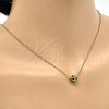 Collares con Dije 04.313.0004.1.18 Oro Laminado, Diseño de Bola, Esmaltado Negro, Tono Dorado (Grosor 01 MM, 18 Pulgadas de Largo)