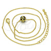 Collares con Dije 04.313.0004.1.18 Oro Laminado, Diseño de Bola, Esmaltado Negro, Tono Dorado (Grosor 01 MM, 18 Pulgadas de Largo)
