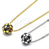 Collares con Dije 04.313.0004.1.18 Oro Laminado, Diseño de Bola, Esmaltado Negro, Tono Dorado (Grosor 01 MM, 18 Pulgadas de Largo)