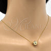 Collares con Dije 04.313.0008.1.18 Oro Laminado, Diseño de Bola, Esmaltado Negro, Tono Dorado (Grosor 01 MM, 18 Pulgadas de Largo)