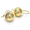 Arete Gancho Frances 02.163.0046 Oro Laminado, Pulido, Tono Dorado