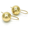 Arete Gancho Frances 02.163.0046 Oro Laminado, Pulido, Tono Dorado