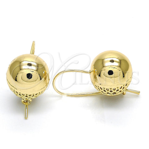 Arete Gancho Frances 02.163.0046 Oro Laminado, Pulido, Tono Dorado