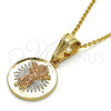 Dije Religioso 05.120.0076.1 Oro Laminado, Diseño de Divino Niño , Pulido, Tres Tonos