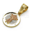 Dije Religioso 05.120.0076.1 Oro Laminado, Diseño de Divino Niño , Pulido, Tres Tonos