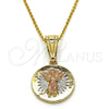 Dije Religioso 05.120.0076.1 Oro Laminado, Diseño de Divino Niño , Pulido, Tres Tonos