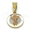 Dije Religioso 05.120.0076.1 Oro Laminado, Diseño de Divino Niño , Pulido, Tres Tonos
