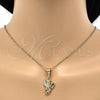 Dije Religioso 05.120.0079.1 Oro Laminado, Diseño de Angel y Corazón, Pulido, Tres Tonos