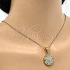 Dije Religioso 05.120.0084.1 Oro Laminado, Diseño de Angel y Corazón, con Zirconia Cubica Blanca, Pulido, Tres Tonos