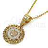 Dije Religioso 05.120.0088.1 Oro Laminado, Diseño de Corazón, Pulido, Tres Tonos