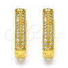 Argolla Huggie 02.287.0004.15 Oro Laminado, con Blanca Zirconia Cubica, Pulido, Tono Dorado
