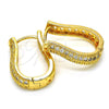 Argolla Huggie 02.287.0004.15 Oro Laminado, con Blanca Zirconia Cubica, Pulido, Tono Dorado