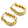 Argolla Huggie 02.287.0004.15 Oro Laminado, con Blanca Zirconia Cubica, Pulido, Tono Dorado