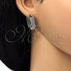 Argolla Huggie 02.267.0039.20 Rodio Laminado, con Micro Pave Blanca, Pulido, Rodinado