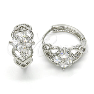 Argolla Huggie 02.267.0040.15 Oro Laminado, con Blanca Zirconia Cubica, Pulido, Rodinado