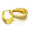 Argolla Huggie 02.287.0011.15 Oro Laminado, con Blanca Zirconia Cubica, Pulido, Tono Dorado