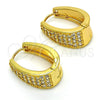 Argolla Huggie 02.287.0011.15 Oro Laminado, con Blanca Zirconia Cubica, Pulido, Tono Dorado