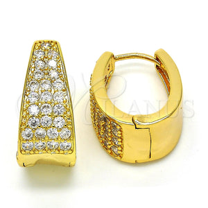 Argolla Huggie 02.287.0011.15 Oro Laminado, con Blanca Zirconia Cubica, Pulido, Tono Dorado