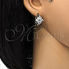 Argolla Huggie 02.267.0044.20 Rodio Laminado, Diseño de Estrella, con Zirconia Cubica Blanca, Pulido, Rodinado