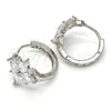 Argolla Huggie 02.267.0044.20 Rodio Laminado, Diseño de Estrella, con Zirconia Cubica Blanca, Pulido, Rodinado