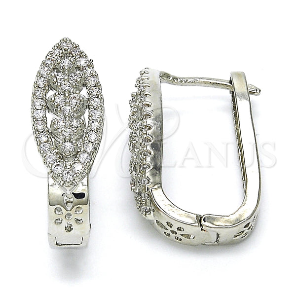 Argolla Huggie 02.267.0045.15 Oro Laminado, Diseño de Corazón, con Blanca Zirconia Cubica, Pulido, Rodinado
