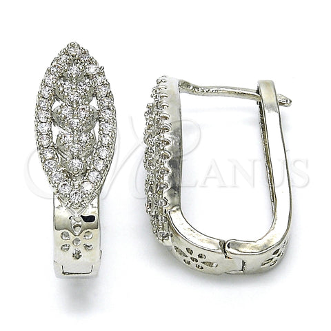 Argolla Huggie 02.267.0045.15 Oro Laminado, Diseño de Corazón, con Blanca Zirconia Cubica, Pulido, Rodinado