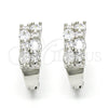 Argolla Huggie 02.267.0054.15 Rodio Laminado, con Zirconia Cubica Blanca, Pulido, Rodinado