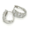 Argolla Huggie 02.267.0054.15 Rodio Laminado, con Zirconia Cubica Blanca, Pulido, Rodinado