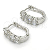 Argolla Huggie 02.267.0054.15 Rodio Laminado, con Zirconia Cubica Blanca, Pulido, Rodinado