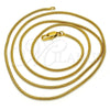 Gargantilla Basica 04.317.0001.18 Oro Laminado, Diseño de Cola de Raton, Pulido, Tono Dorado (0.50 Gauge, 01 MM Thickness, 18 Inches Length)