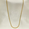 Gargantilla Basica 04.317.0001.18 Oro Laminado, Diseño de Cola de Raton, Pulido, Tono Dorado (0.50 Gauge, 01 MM Thickness, 18 Inches Length)