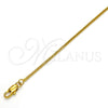Gargantilla Basica 04.317.0001.32 Oro Laminado, Diseño de Cola de Raton, Pulido, Tono Dorado (0.50 Gauge, 01 MM Thickness, 32 Inches Length)