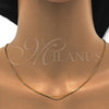 Gargantilla Basica 04.317.0002.18 Oro Laminado, Diseño de Box, Pulido, Tono Dorado (01 MM Thickness, 18 Inches Length)
