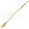 Gargantilla Basica 04.317.0002.18 Oro Laminado, Diseño de Box, Pulido, Tono Dorado (01 MM Thickness, 18 Inches Length)
