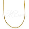 Gargantilla Basica 04.317.0002.32 Oro Laminado, Diseño de Box, Pulido, Tono Dorado (01 MM Thickness, 32 Inches Length)