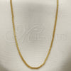 Gargantilla Basica 04.317.0003.18 Oro Laminado, Diseño de Box, Pulido, Tono Dorado (02 MM Thickness, 18 Inches Length)