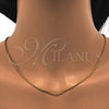 Gargantilla Basica 04.317.0003.24 Oro Laminado, Diseño de Box, Pulido, Tono Dorado (02 MM Thickness, 24 Inches Length)