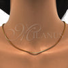 Gargantilla Basica 04.317.0004.24 Oro Laminado, Diseño de Box, Pulido, Tono Dorado (03 MM Thickness, 24 Inches Length)